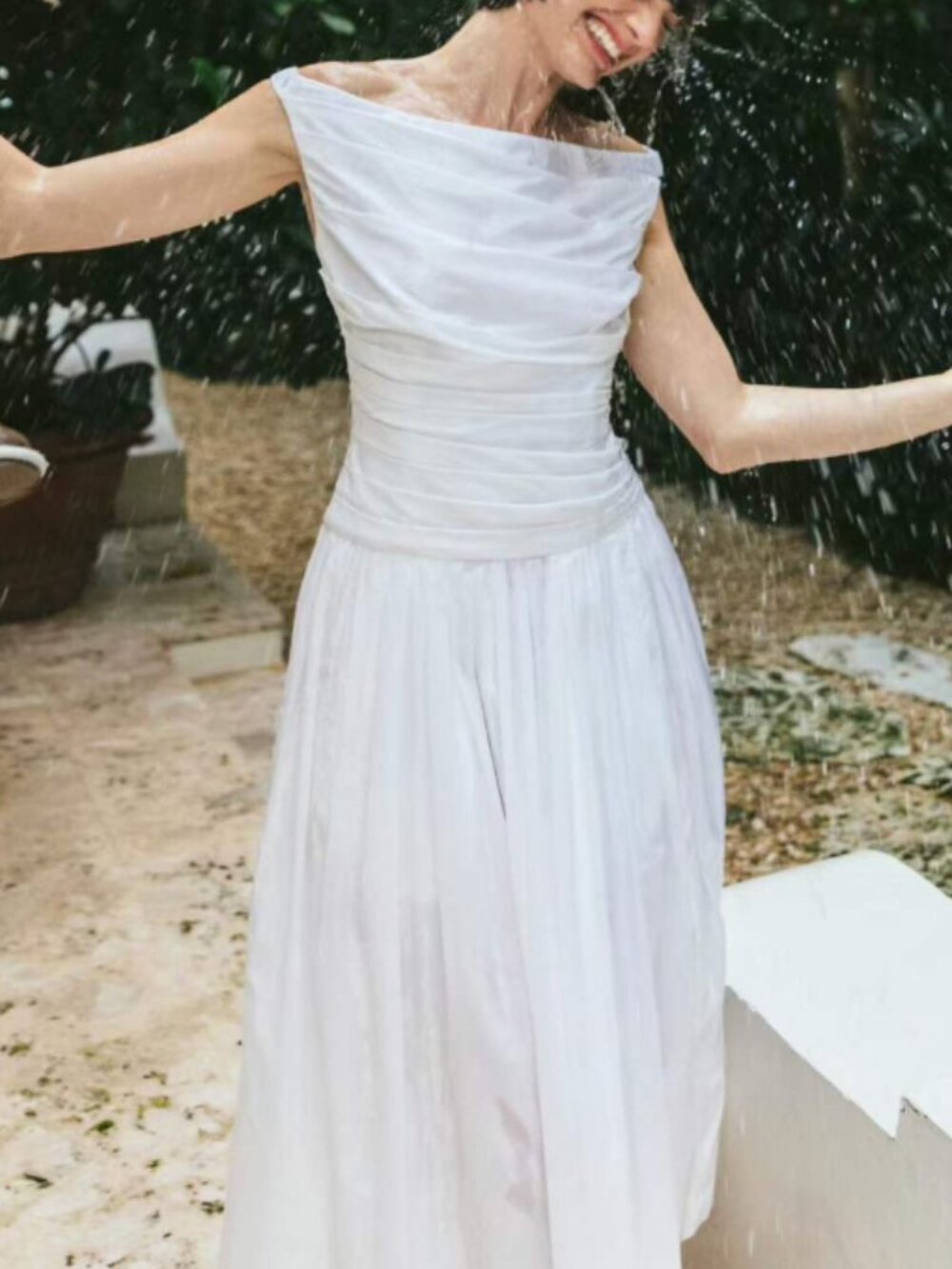 NWOT Cara Cara White Off-Shoulder Midi Dress